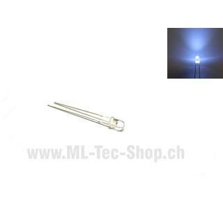 LED Superhell 3mm Weiss runder Kopf 10000mcd 10stk.